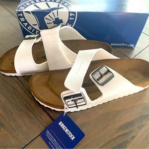 New White Birkenstocks. Size 41 EU NARROW
